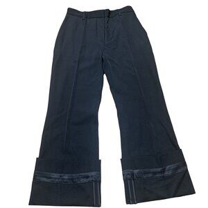 Wales Bonner Harmony Black Cropped Trousers With Rolled Cuffs Size 38